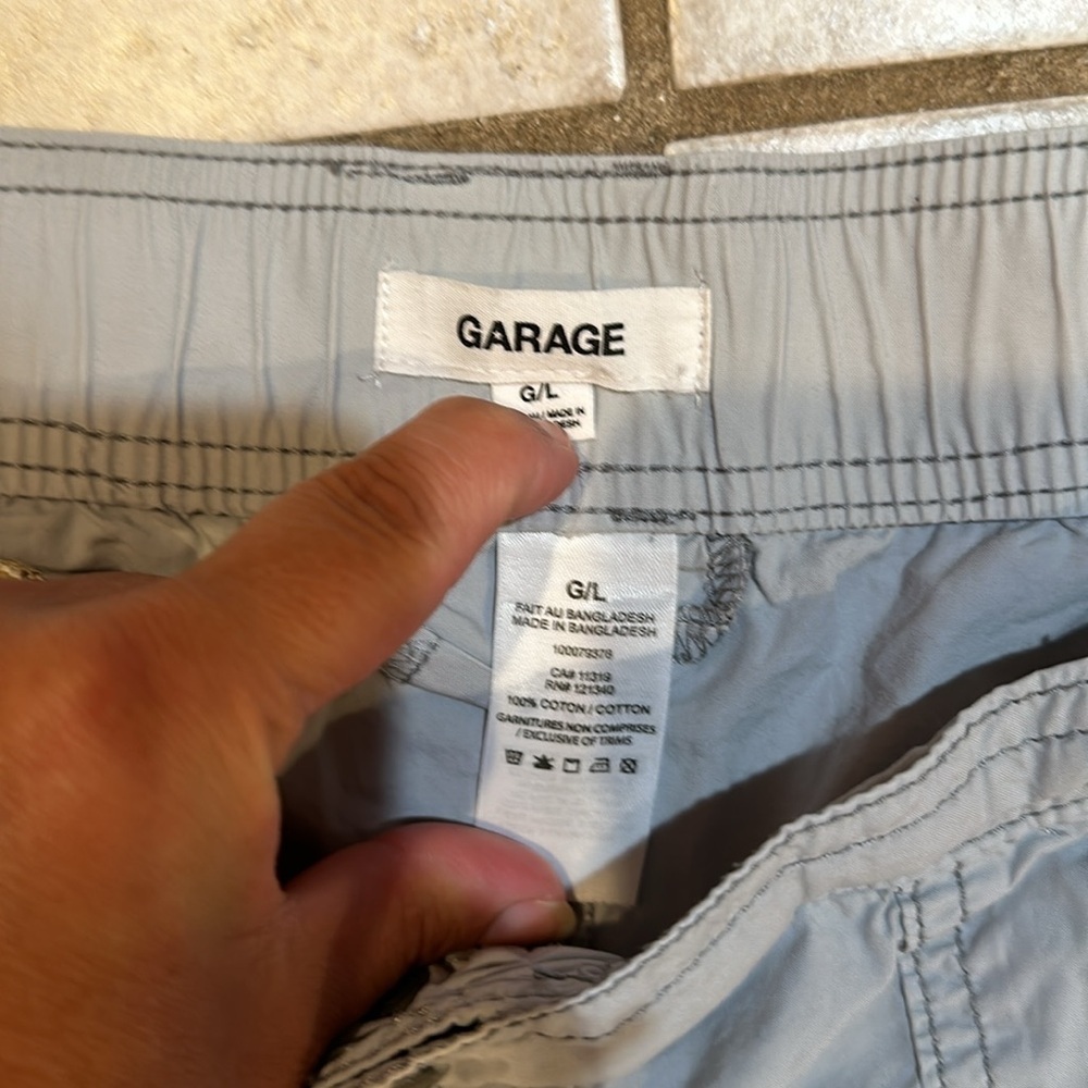 Garage Sawyer Light Gray Parachute Cargo Pants L Baggy - Picture 5 of 9